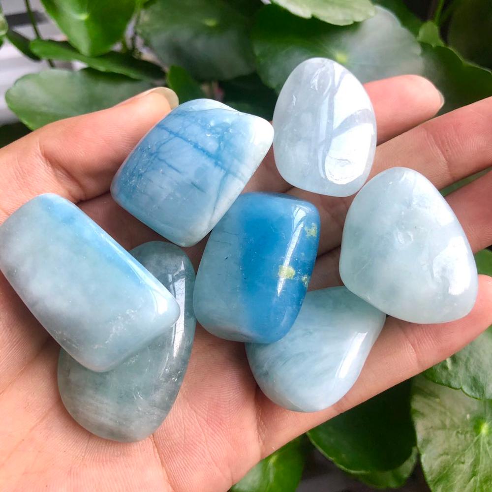 Gemstone Polishing Kit - 100gBeautiful Natural Aquamarine Tumbled Stone Polished