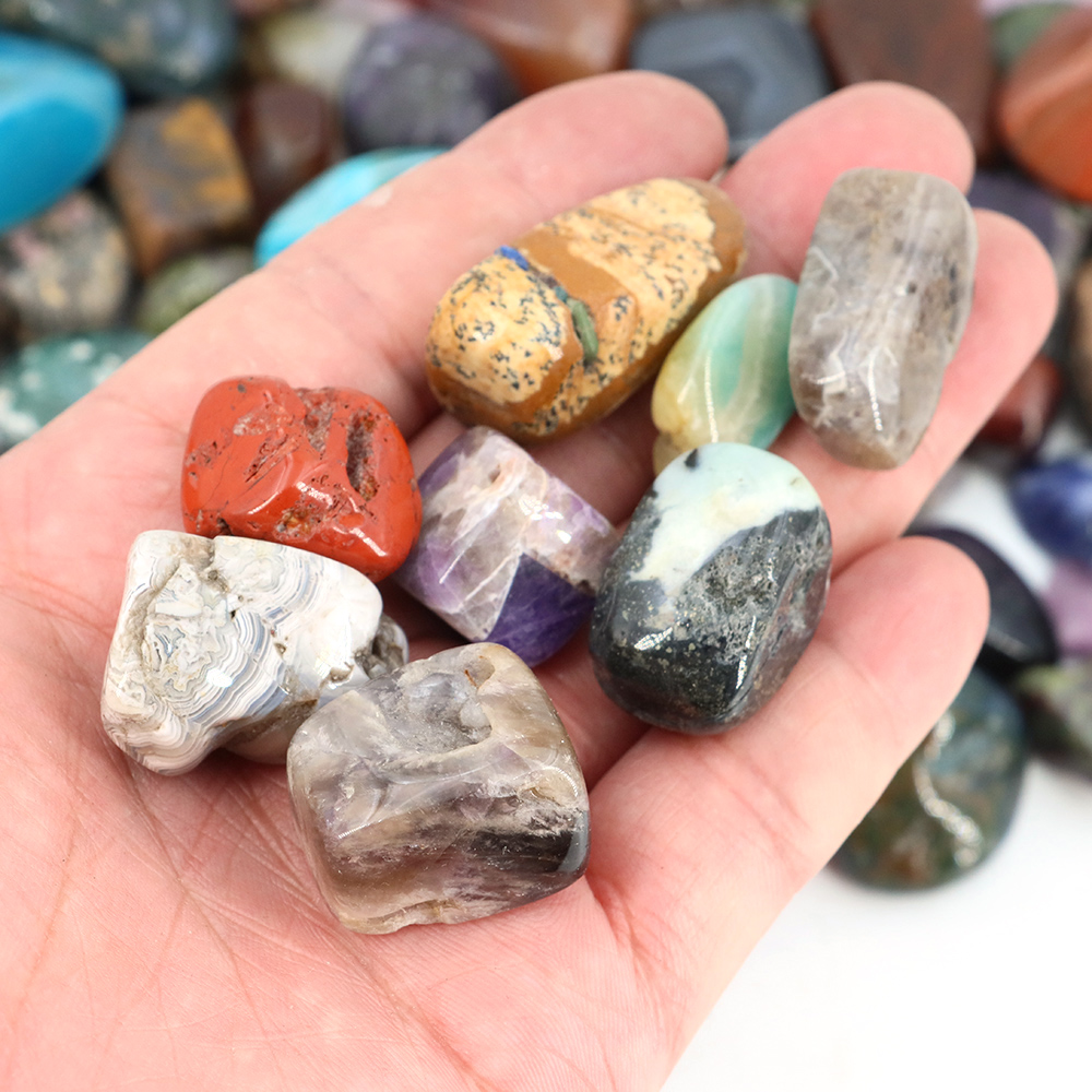 Gemstone Polishing Kit - 200g/Bag Irregular Tumbled Cracked Natural Stones